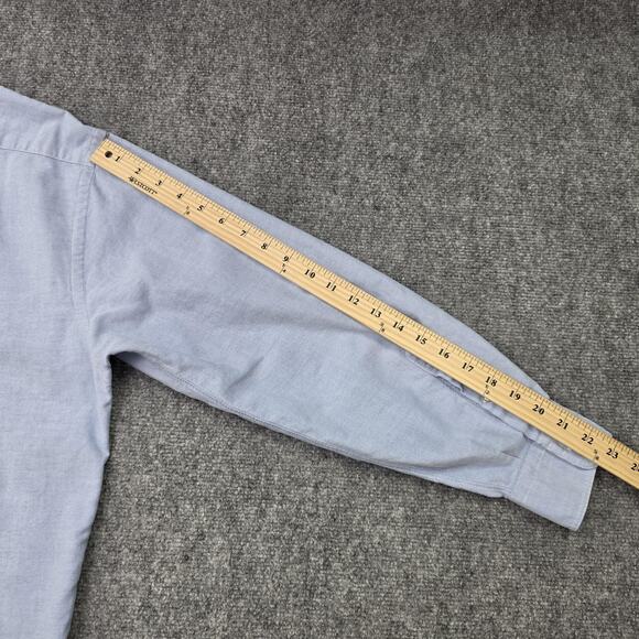 Vintage Lands End Shirt Mens 16 Blue Oxford Cloth Button Down Cotton Long Sleeve - Picture 7 of 16